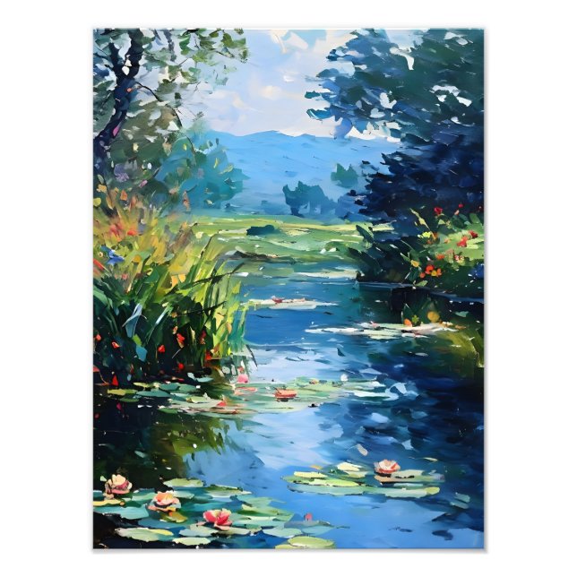 Impression Photo Tranquillité : Lys D'Eau D'Inspiration Monet (Devant)