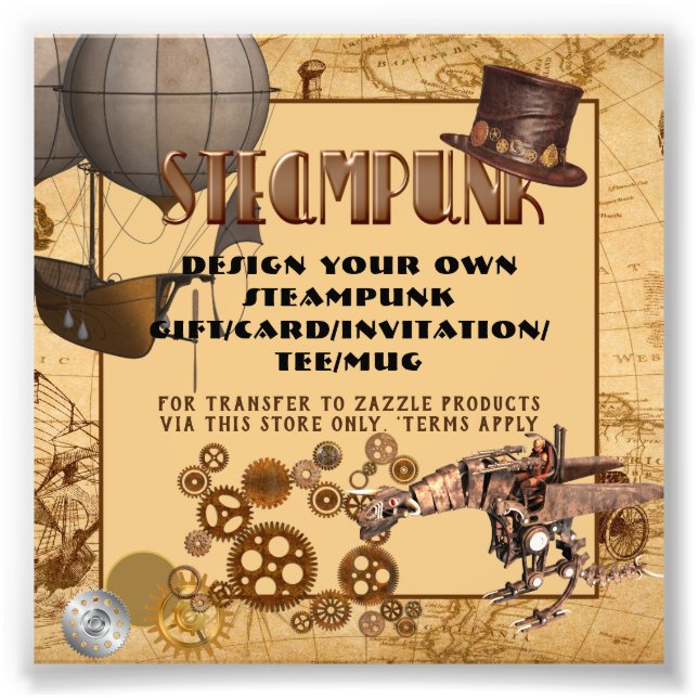 Impression Photo Transfert Modèle STEAMPUNK À N'IMPORTE QUEL Cadeau (Devant)