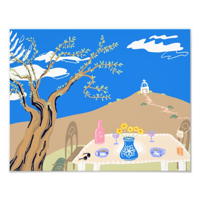 Impression Photo Travel keepsake Greek afternoon olive tree scene (Devant)