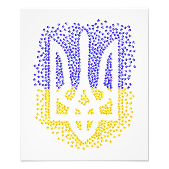 Impression Photo Trident heraldique ukrainien tryzub étoiles disper (Devant)