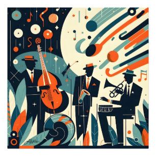 Impression Photo Trio du Jazz Age du milieu du XXe siècle