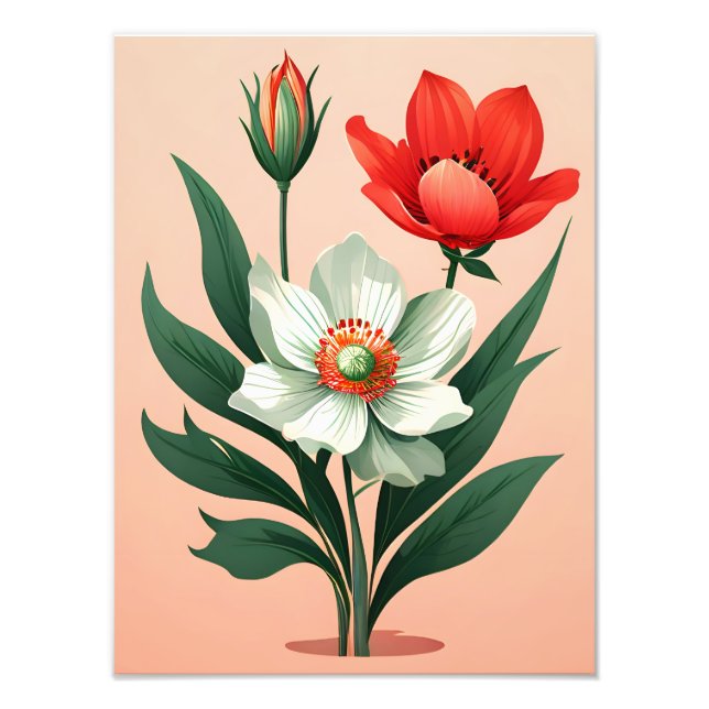 Impression Photo Trio floral dynamique (Devant)