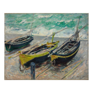 Impression Photo Trois bateaux de pêche par Claude Monet