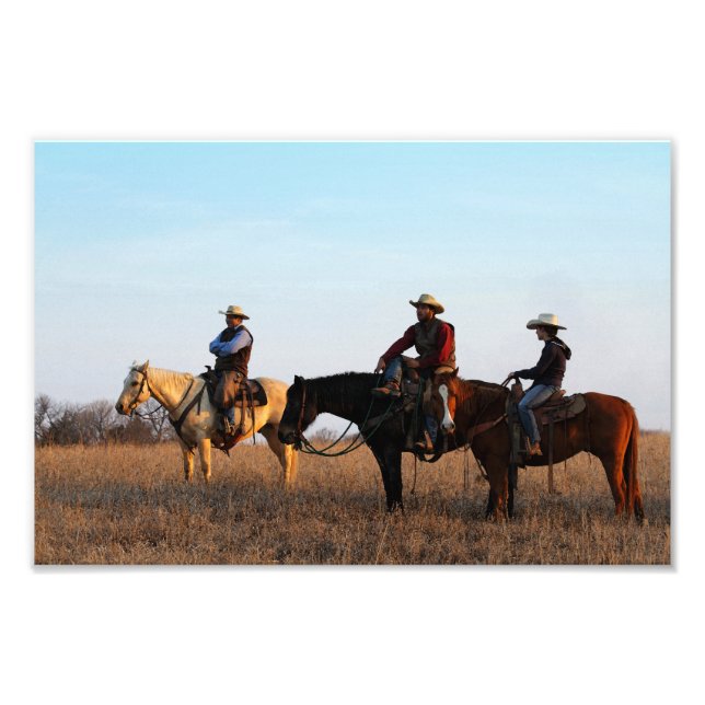 Impression Photo Trois Cowboys Flint Hills (Devant)