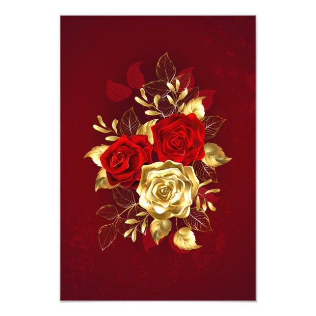 Impression Photo Trois Roses de bijoux (Devant)