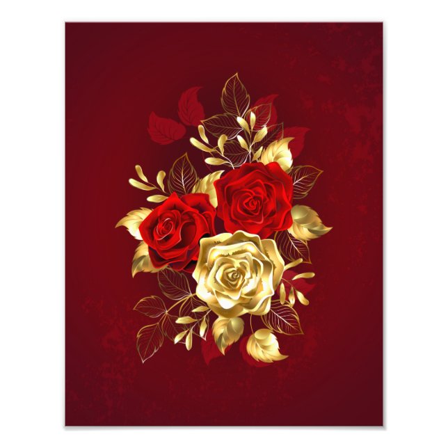 Impression Photo Trois Roses de bijoux (Devant)
