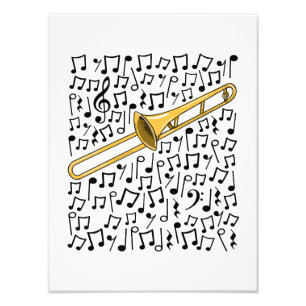 Impression Photo Trombone Musical Notes Tromboniste Brass Musicien
