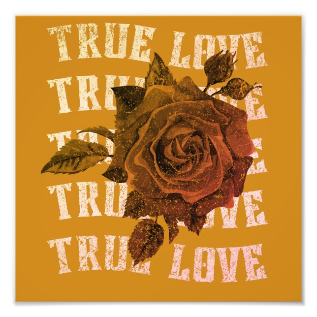 Impression Photo True Love Rose Romantique Saint Valentin B&W (Devant)