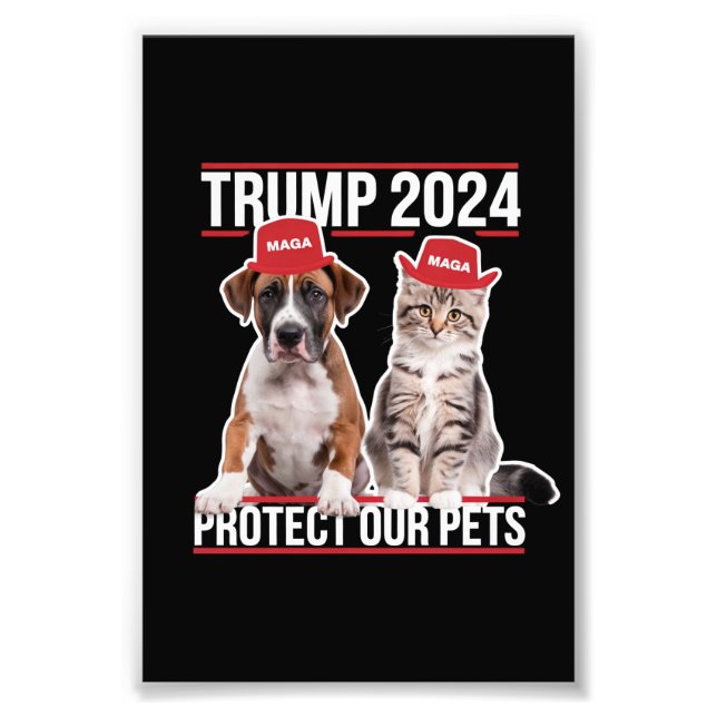 Impression Photo Trump 2024 Protégez nos animaux Chiens de chat MAG (Devant)