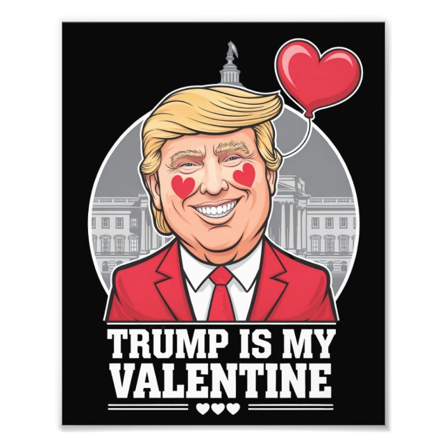 Impression Photo Trump est mon Valentin Rétro Saint-Valentin  (Devant)