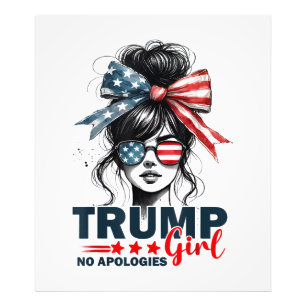 Impression Photo Trump Girl Pas d'excuses Messy Bun Lunettes de sol