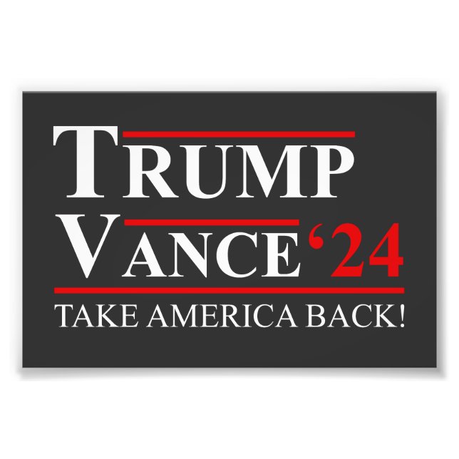 Impression Photo Trump Vance 2024 Vice-président VP Trump 2024 (Devant)