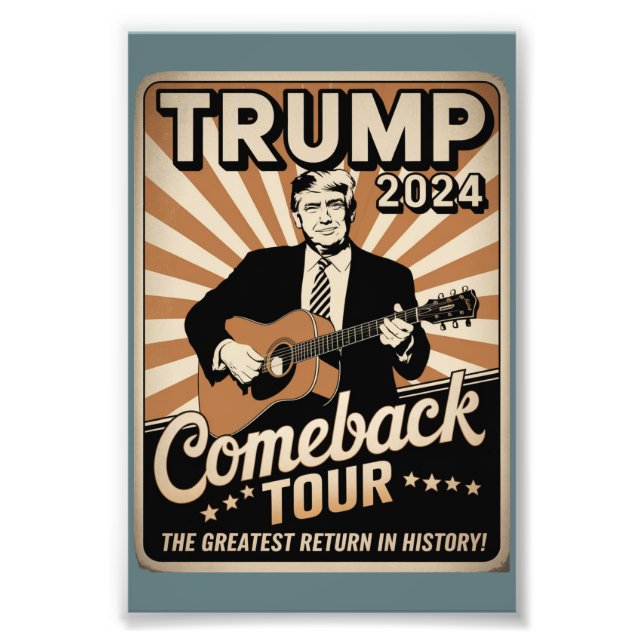 Impression Photo TRUMP vintage 2024 Rocks COMEBACK TOUR (Devant)