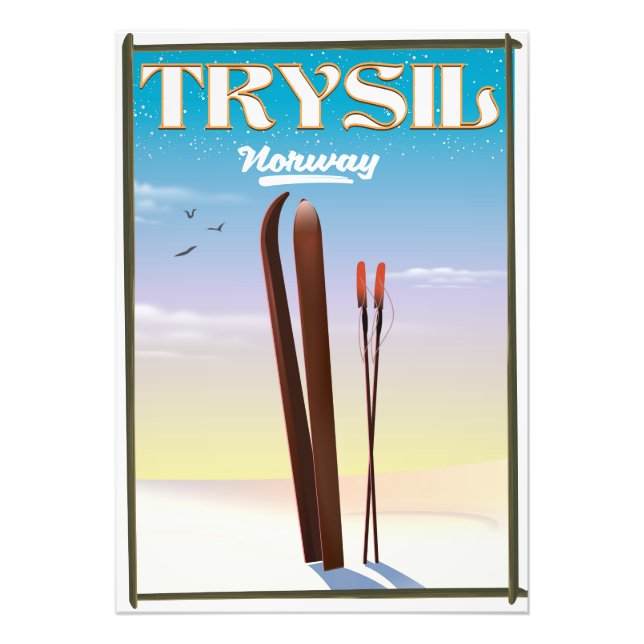 Impression Photo Trysil Norvège , Norvège affiche de voyage ski (Devant)
