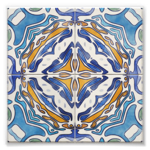 Impression Photo Tuiles bleues