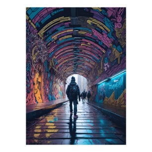 Impression Photo Tunnel De Graffiti