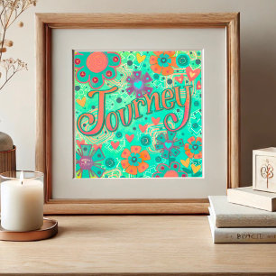 Impression Photo Turquoise Voyage Inspirationnel Coeur Floral Plutô