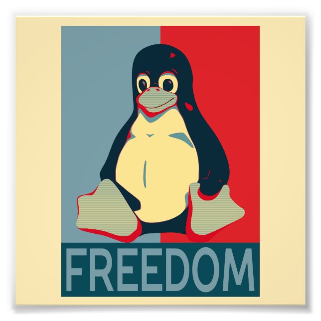 Impression Photo Tux Freedom pour les utilisateurs Linux (Devant)