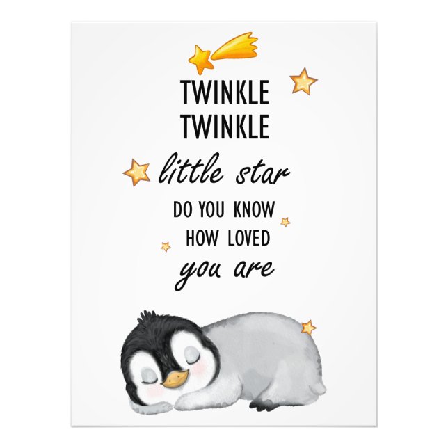 Impression Photo Twinkle, Twinkle Little Star pour Penguin endormi (Devant)