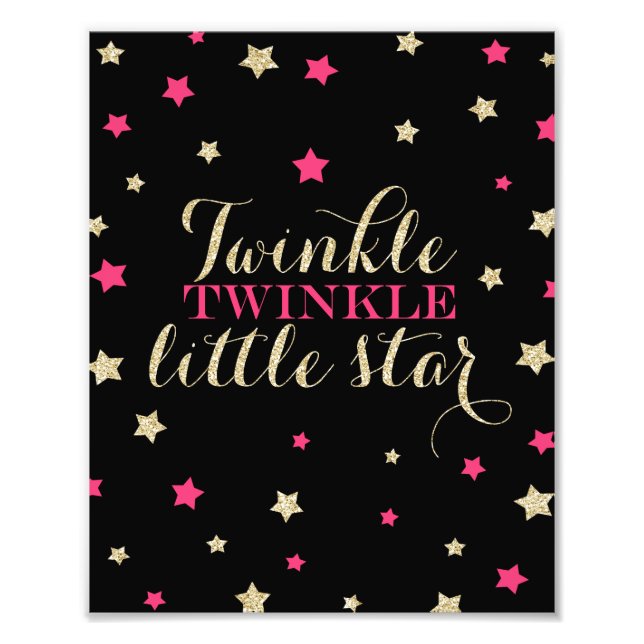 Impression Photo Twinkle Twinkle Little Stars Nursery Print (Devant)