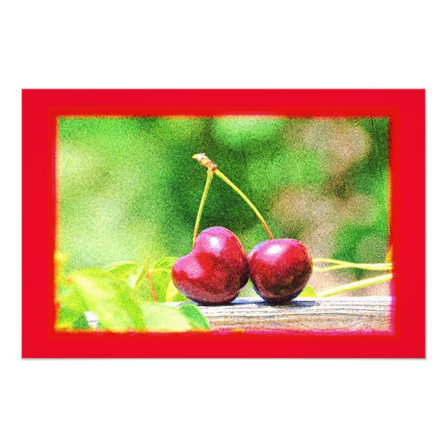 Impression Photo "Two Cherries Fruit" Belle Photo. Commandez dès ma (Devant)