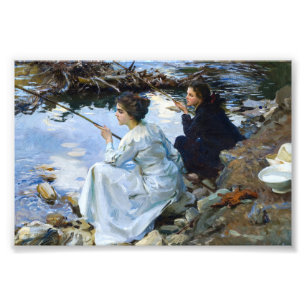 Impression Photo Two Girls Fishing par John Singer Sargent
