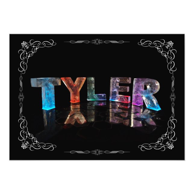 Impression Photo Tyler - Le nom Tyler en lumières 3D (Photographie) (Devant)
