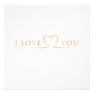 Impression Photo Typographie dorée I Love You