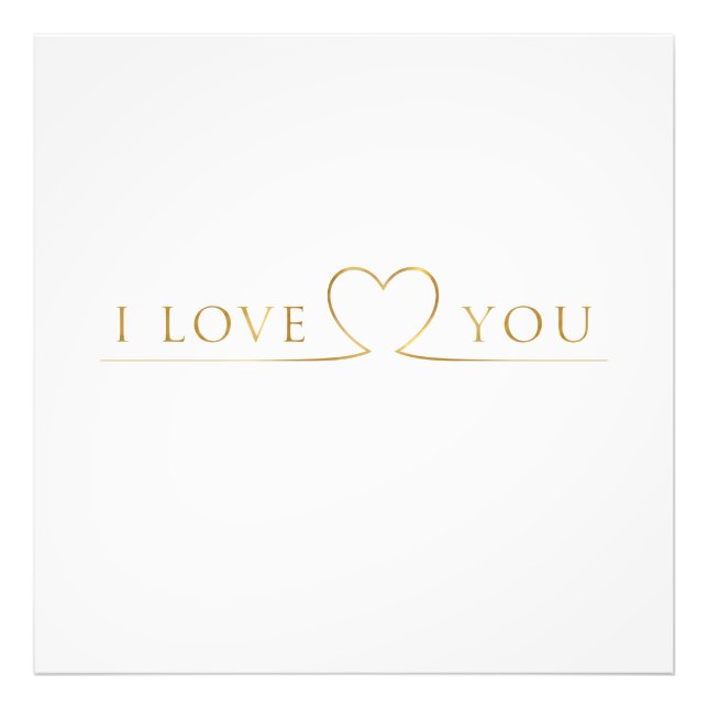 Impression Photo Typographie dorée I Love You (Devant)