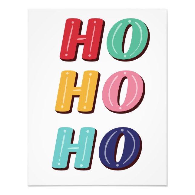 Impression Photo Typographie Ho Ho Ho (Devant)