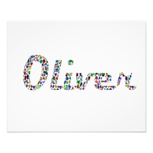 Impression Photo Typographie Oliver avec design Motif coloré