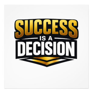 Impression Photo Typographie Success Gold sur fond noir