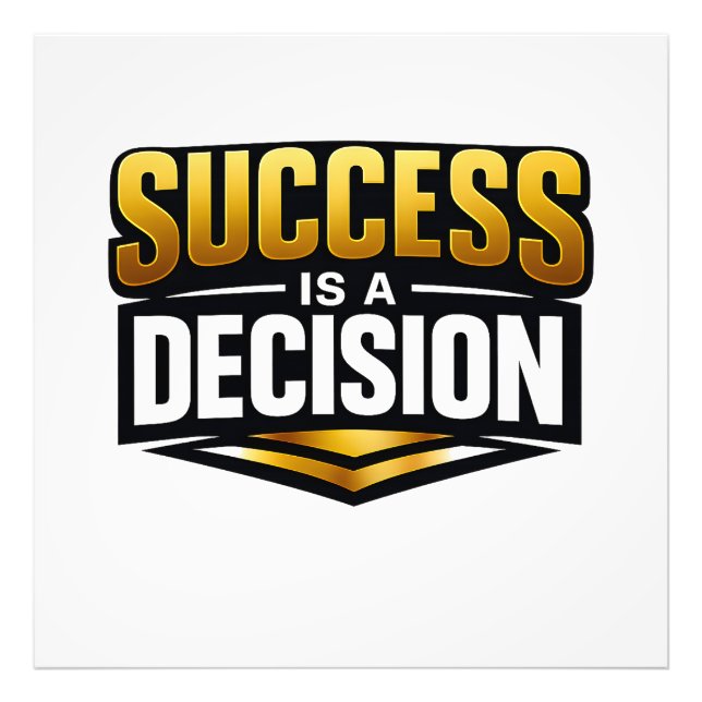Impression Photo Typographie Success Gold sur fond noir (Devant)
