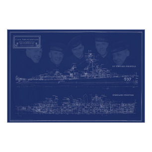 Impression Photo U.S.S. The Sullivans Plan d'architecture d'art fin