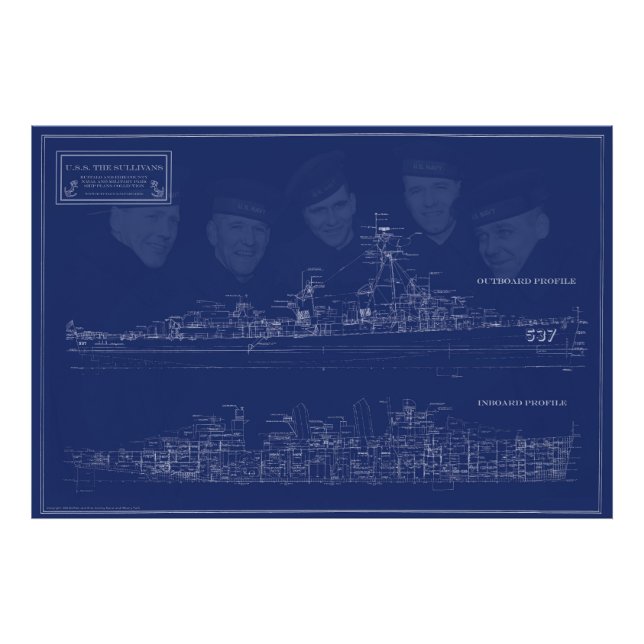Impression Photo U.S.S. The Sullivans Plan d'architecture d'art fin (Devant)
