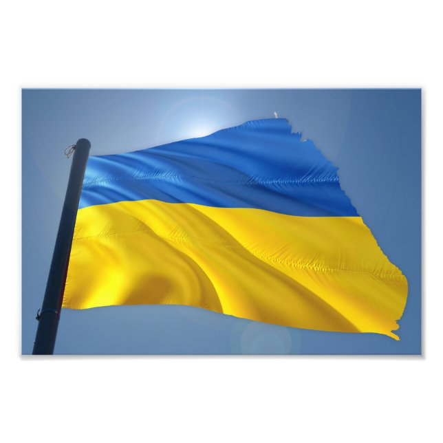 Impression Photo Ukraine Drapeau - Guerre, Politique, Souffrance (Devant)
