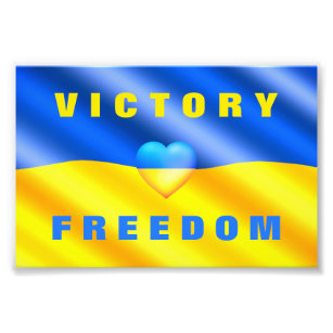 Impression Photo Ukraine forte - Drapeau ukrainien - Victoire de la