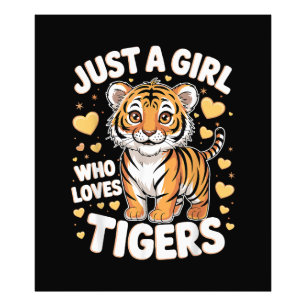 Impression Photo Un animal de tigre mignon juste une fille qui aime