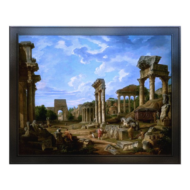 Impression Photo Un Capriccio du Forum Romain par Giovanni Pannini (Devant)