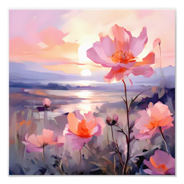 Impression Photo Un champ de rêves en rose (Devant)