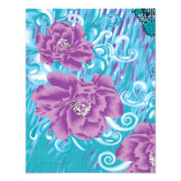 Un design textile dynamique avec violet et turq