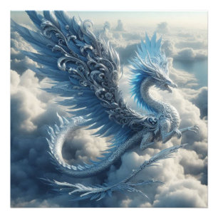 Impression Photo Un dragon superbe entouré de nuages