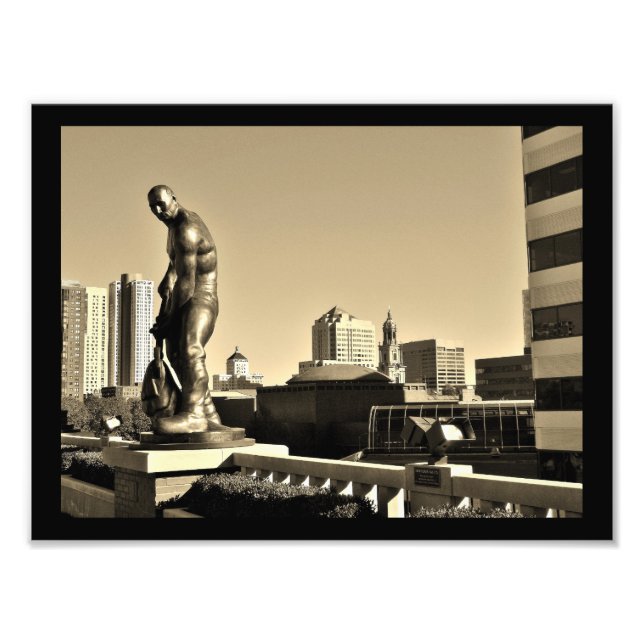 Impression Photo Un homme au bureau (Devant)