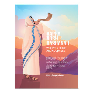 Impression Photo Un homme juif souffle la corne du bélier de Shofar