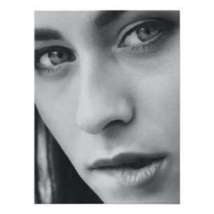 Impression Photo Un magnifique portrait noir et blanc de femme -