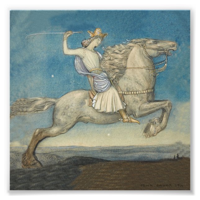Impression Photo “Un prince est arrivé” Aquarelle de John Bauer (Devant)