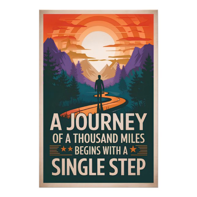 Impression Photo Un voyage de 150 km commence par une seule (Devant)