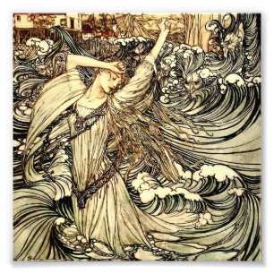 Impression Photo « Undine dans les vagues » par Arthur Rackham