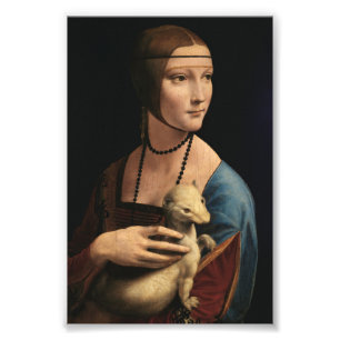Impression Photo Une dame avec une mine par Léonard de Vinci