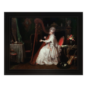 Impression Photo Une dame jouant sur la harpe par Richard Cosway